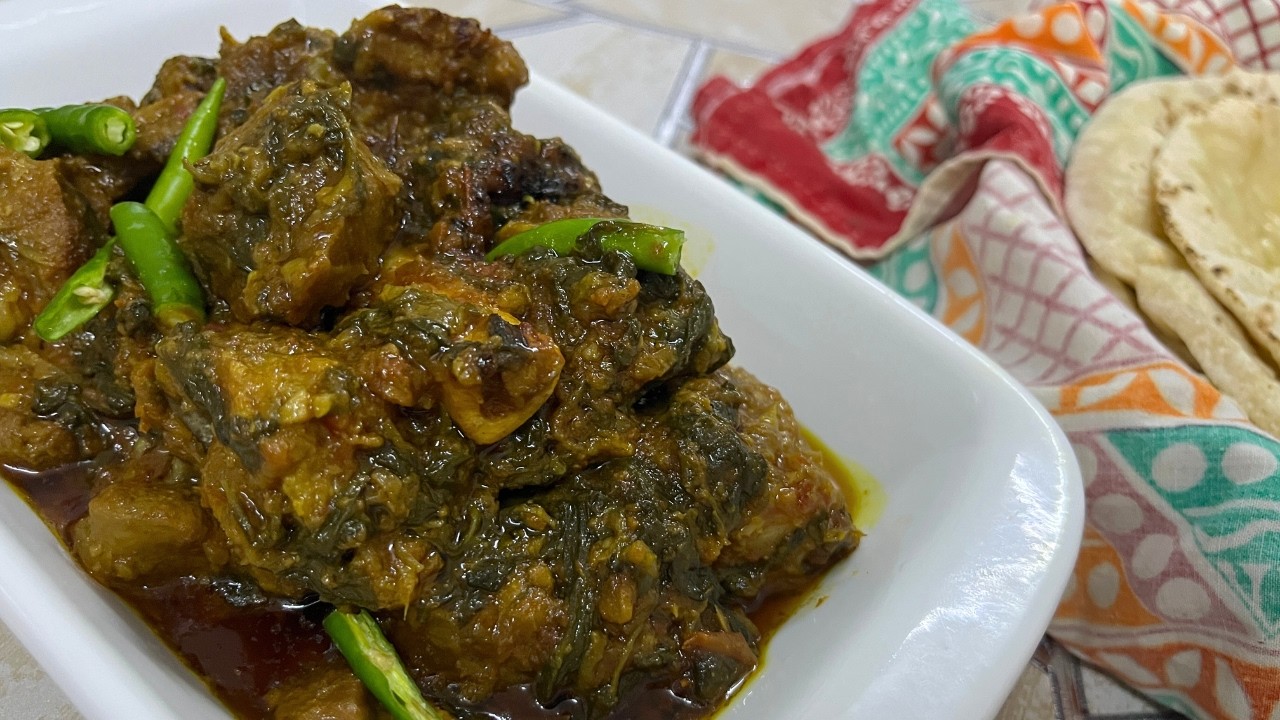 Kulfa Gosht Purslane Leaves with Mutton | food encircle