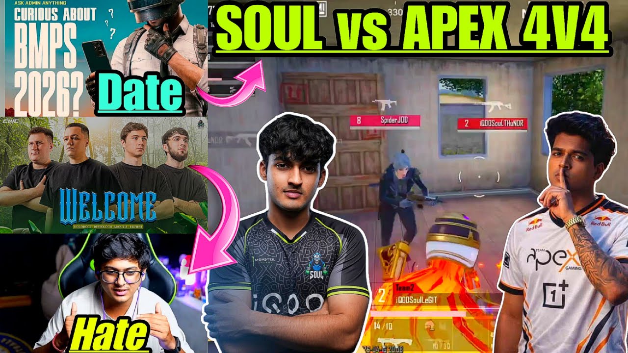 S8UL Getting Criticism on S8UL PUBG Ann.? 🤔 SOUL vs Apex Gaming 4v4 Fight in Scrims 🔥 BMPS Date