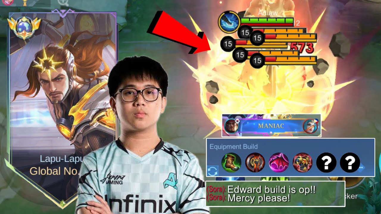 WHEN GLOBAL LAPU LAPU TRIES EDWARD M7 BUILD AND EMBLEM IN SOLO RANK AND THIS HAPPENS!