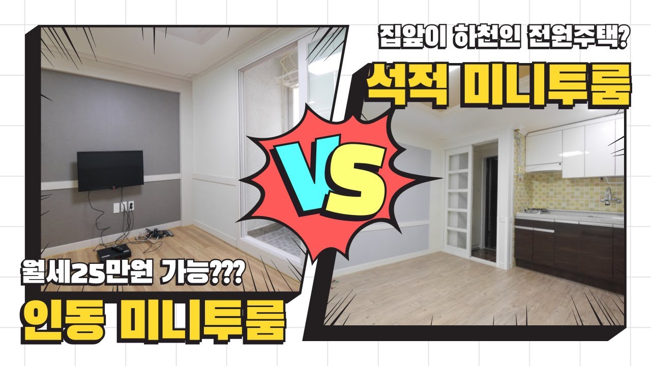 공기좋고 조용한 인동 미니투룸 vs 집앞이 하천인 전원주택같은 석적 미니투룸