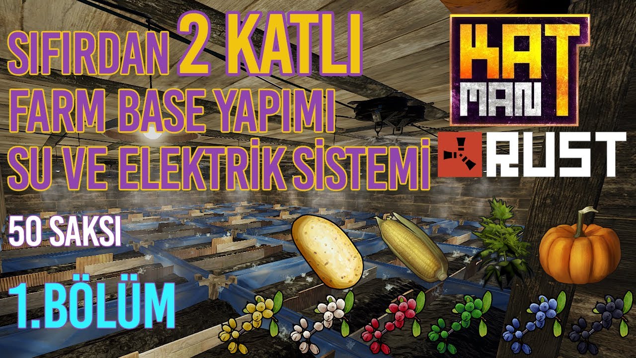 RUST SIFIRDAN FARM BASE YAPIMI, 2 KATLI BİR TARIM EVİ NASIL YAPILIR | KATMAN RUST v2 | 1. BÖLÜM