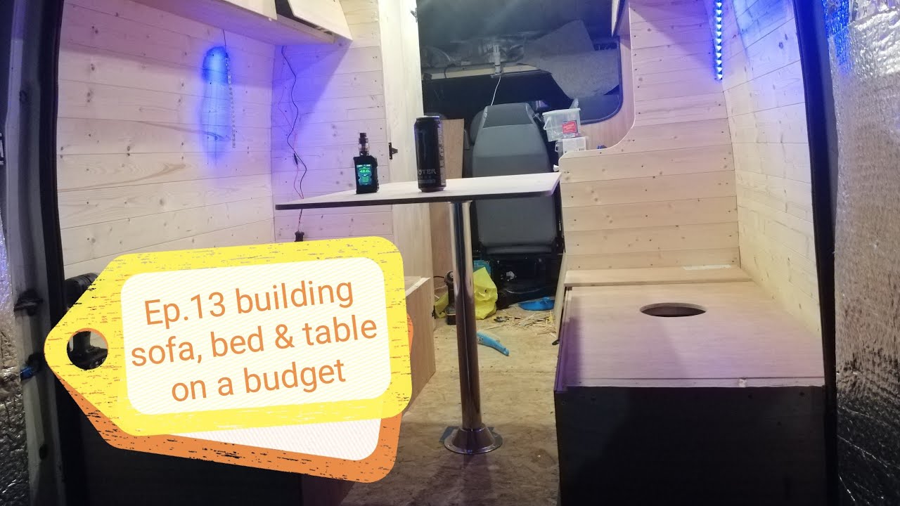building a great budget sofa bed & table 4in1 in our camper van conversion mwb 4 berth #vanlife #diy