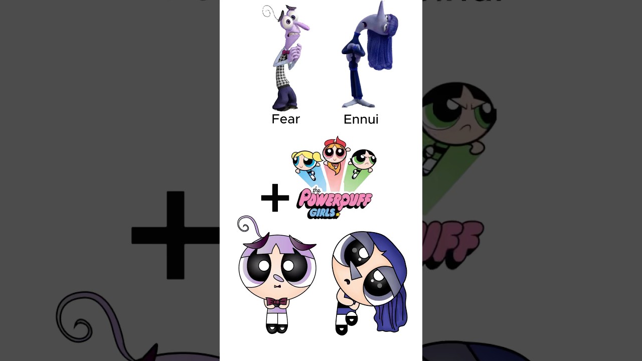 Fear & Ennui as Powerpuff Girls! #InsideOut #FanArt #DigitalArt #Pixar #Emotions #drawing