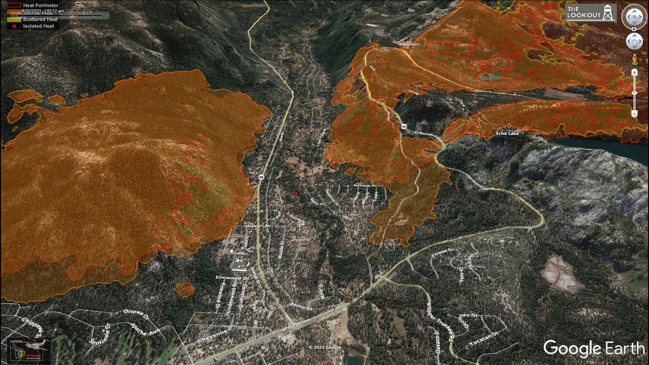 Caldor Fire - 8/31/2021 South Lake Tahoe 2am Mapping