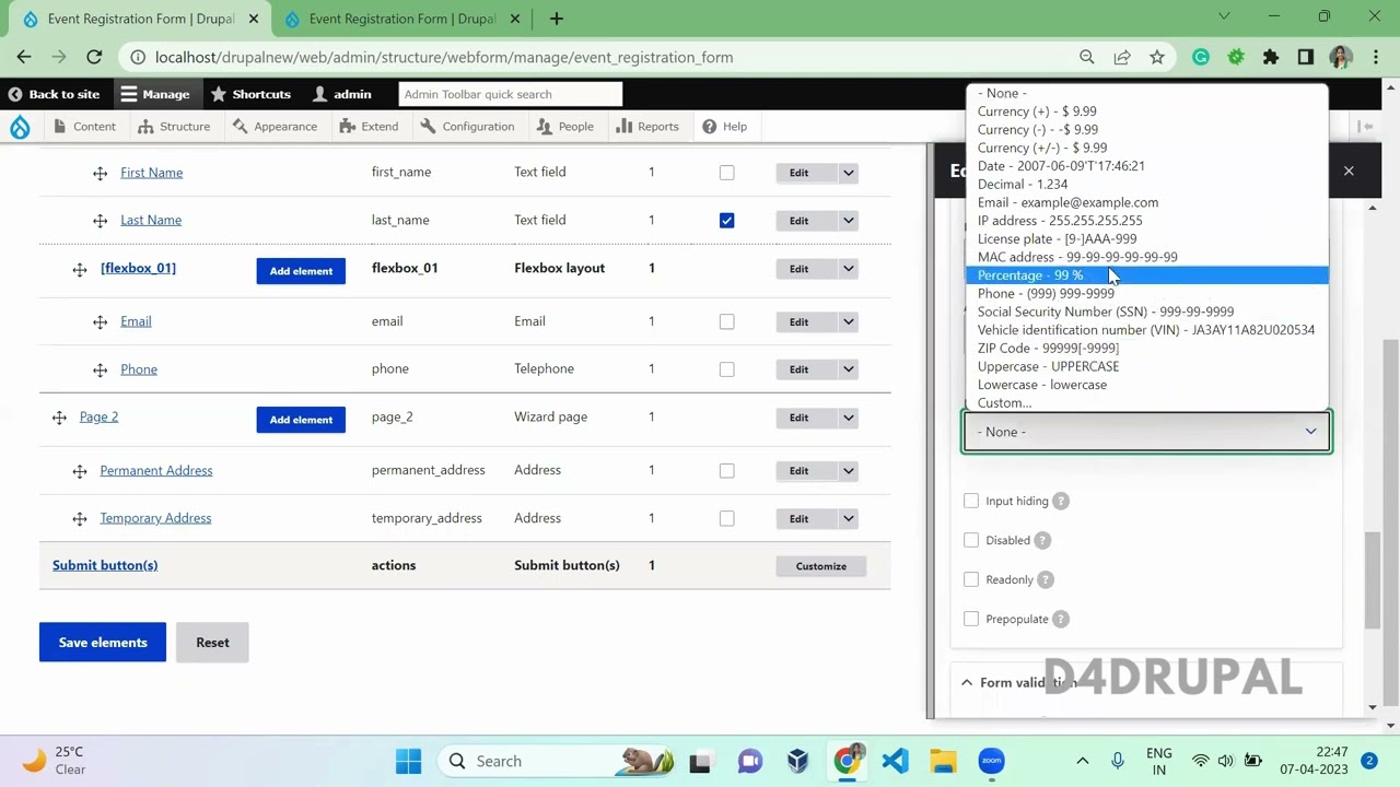 Make elements inline with flexbox and Element settings webform module Drupal 10, 9 | D4Drupal