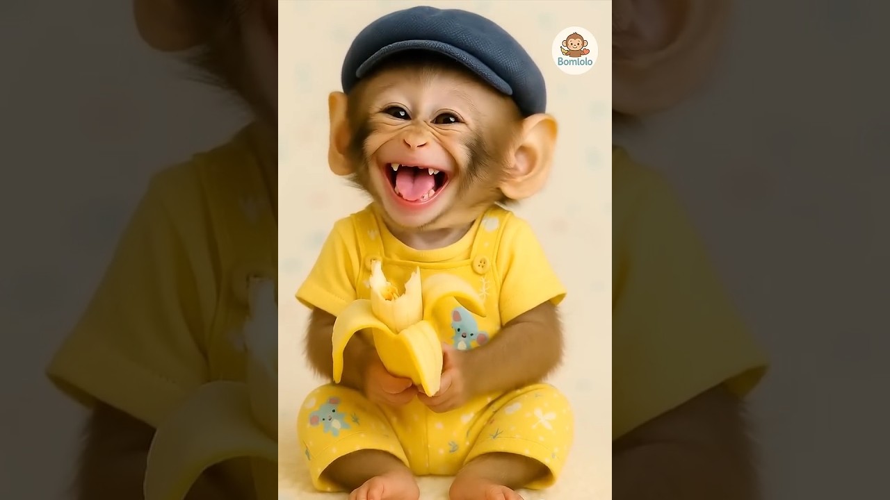 🐒 Funny Monkey Eating Banana 🍌 and Laughing 😂