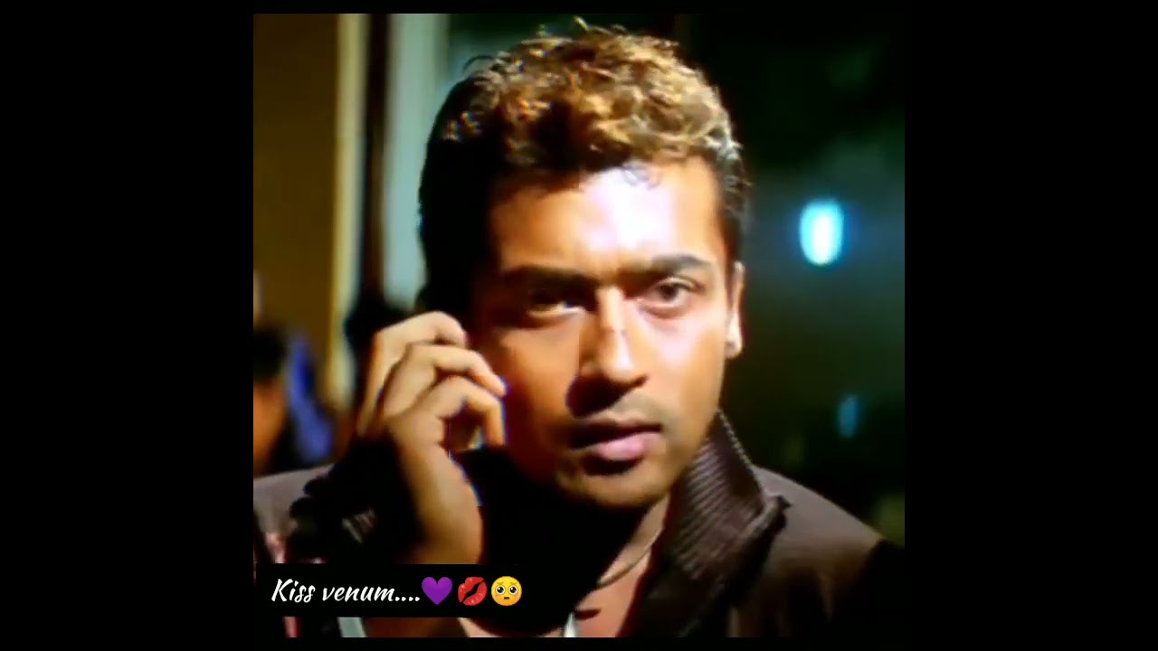 Sillunu oru Kadhal💜🖤#suriya#Bhumika#lovestatus#romantic#kiss#Munbe vaa#dailouge#call kiss💋💜🖤🥺