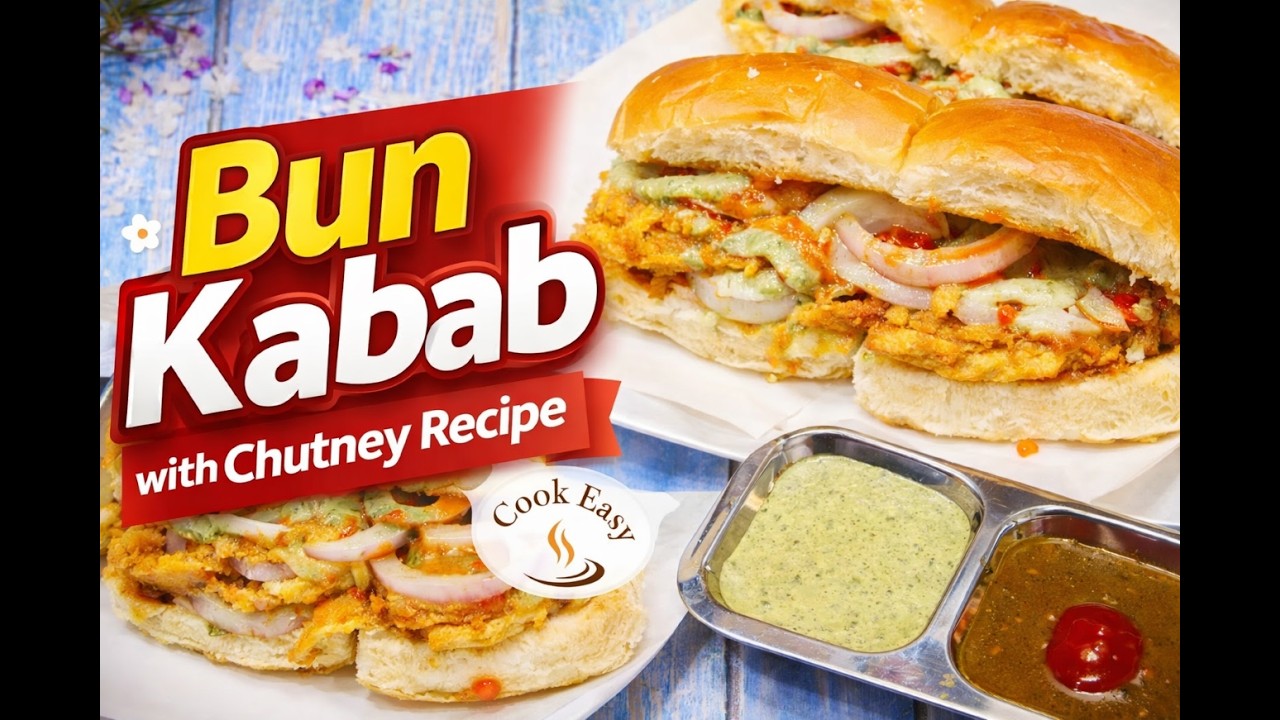 Easy Bun Kabab Recipe at Home | Spicy Chutney Bun Kabab | Cook Easy
