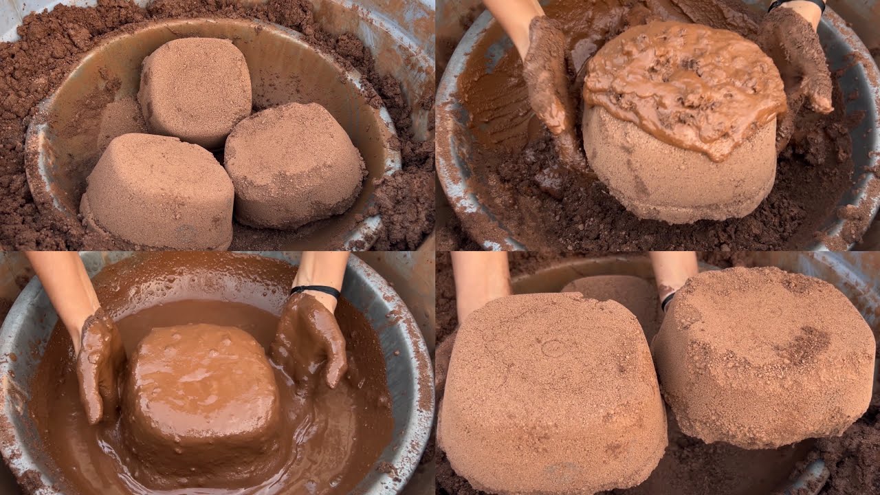 Gritty pure reddirt water and dry crumbling