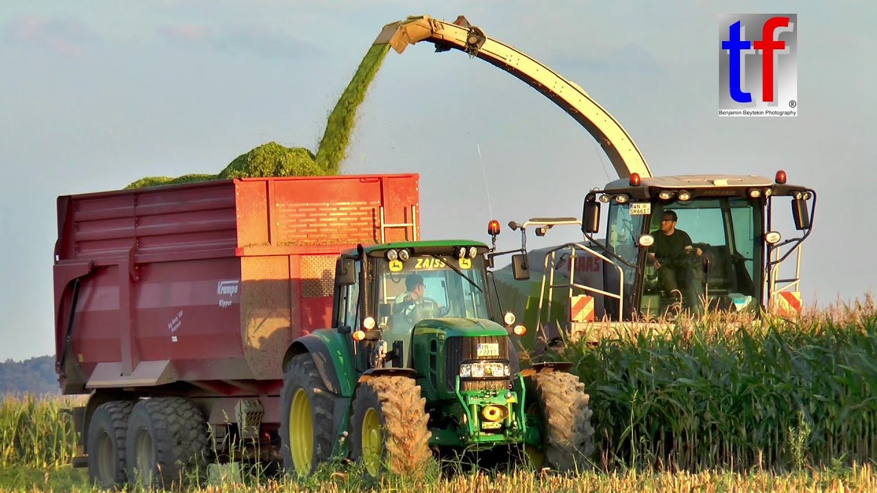 *SUNDOWN* Claas Jaguar 940 Maishäckseln, John Deere 6320 & 6215 R,  Weiler zum Stein,  2015.