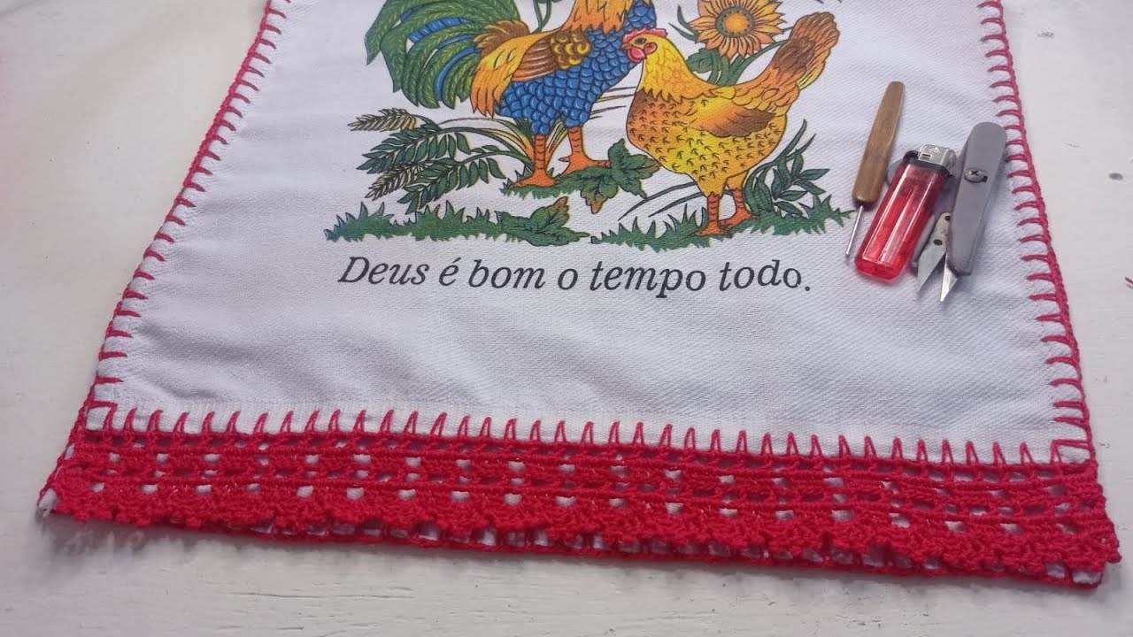 Passo a passo bico de pano de prato simples , caseado ímpar. 