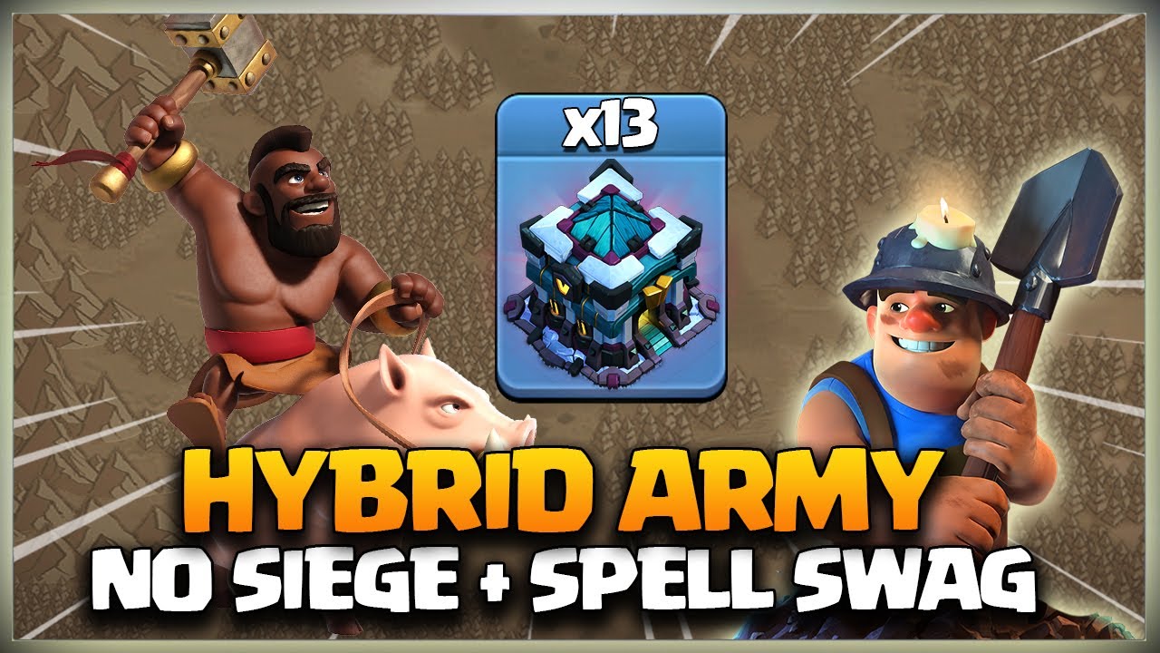 After Update! How To use TH13 Hybrid | Hog Miner Attack Strategy | Th 13 QC Hybrid Clash of Clans