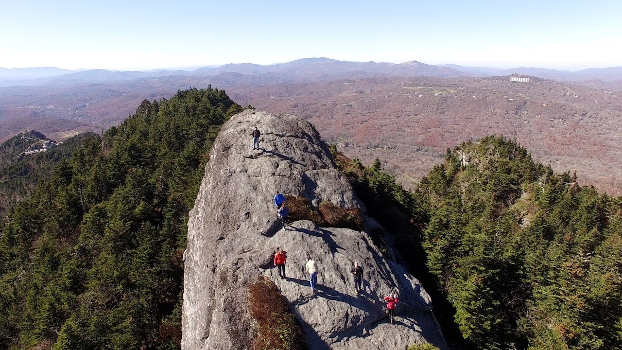 Aerial Video of Grandfather Mountain Park, North Carolina