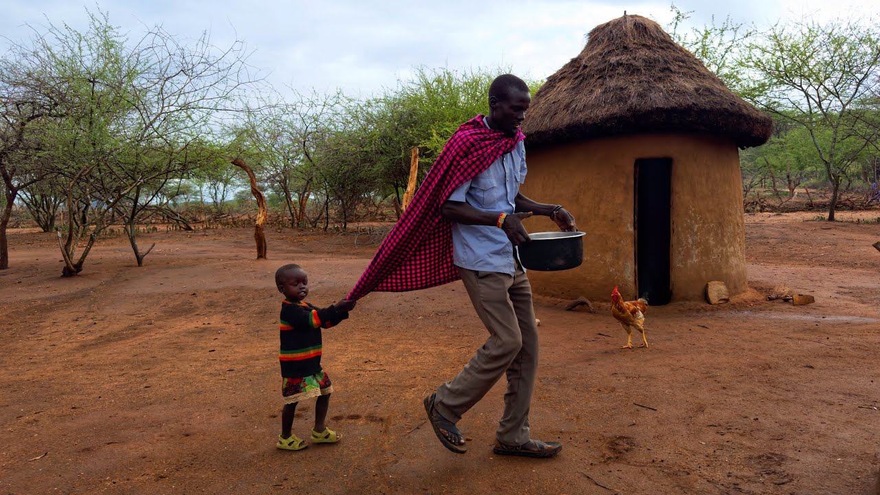 African village life/Making  village Tea with goat’s milk