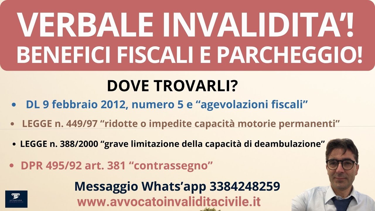 Verbale Invalidità e Leggi Per Benefici Fiscali e Parcheggio.  #disabilità #handicap #inps