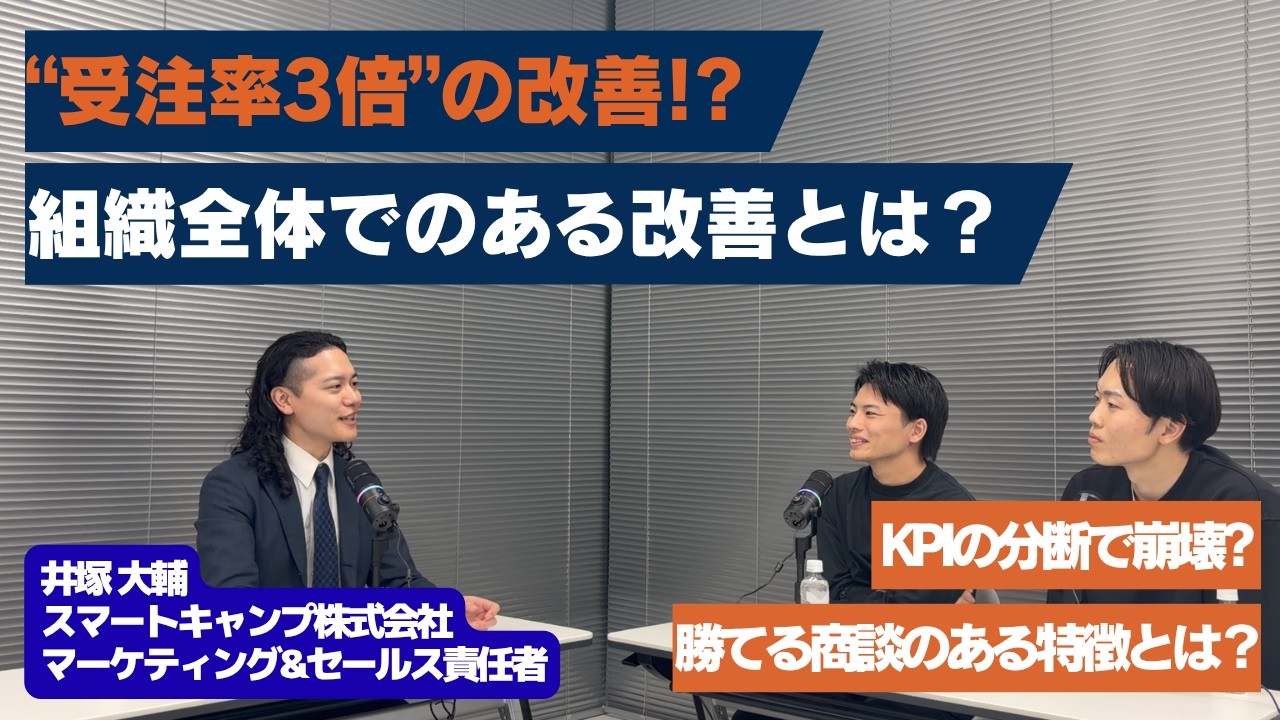 #20 【ゲスト：スマートキャンプ井塚さん】インサイドセールス起点での受注率改革。スマートキャンプの組織変革の裏側に迫る