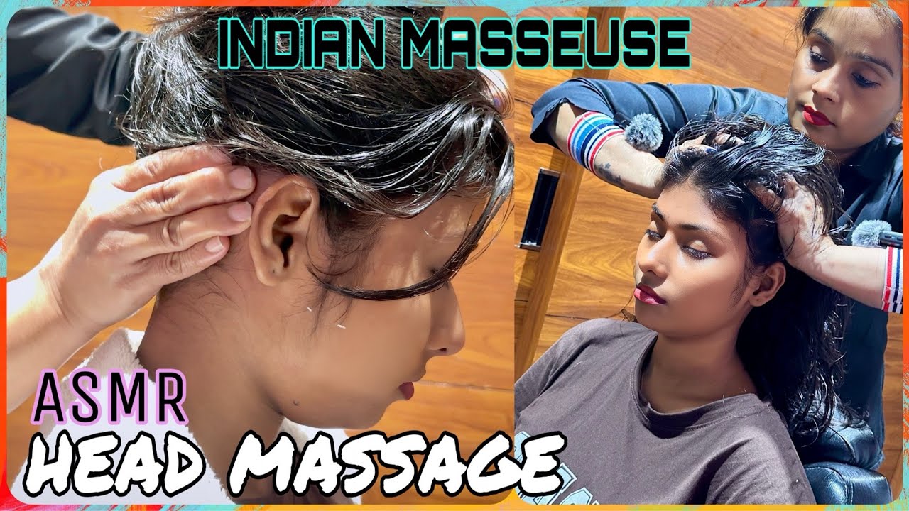 ASMR DEEP PRESSURE HEAD MASSAGE MESMERIZE THE INDIAN GIRL | Head Neck & Forehead Massage #asmr