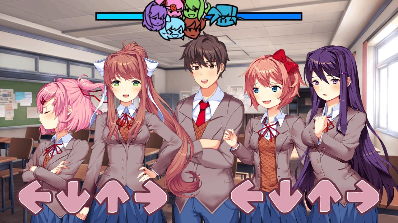 FNF: Doki Doki Takeover в оригинальном стиле DDLC █ Friday Night Funkin' █