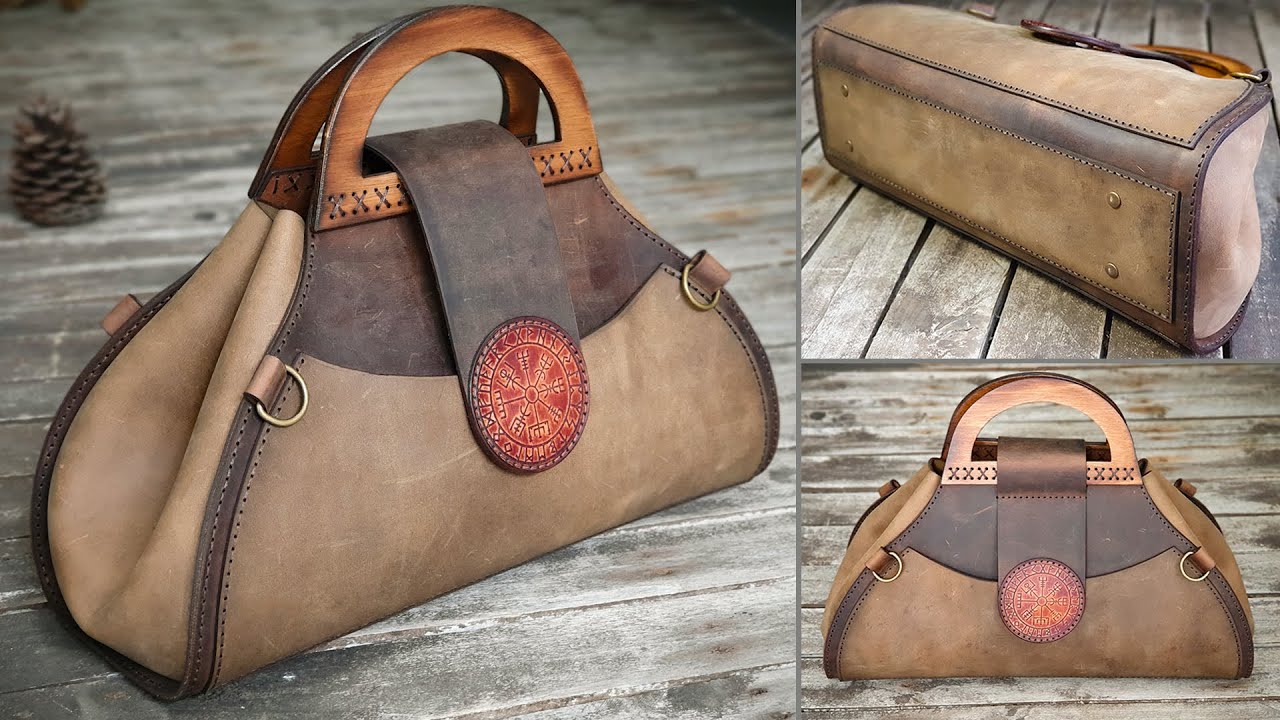 How to Make a Leather Handbag With Wooden Handles