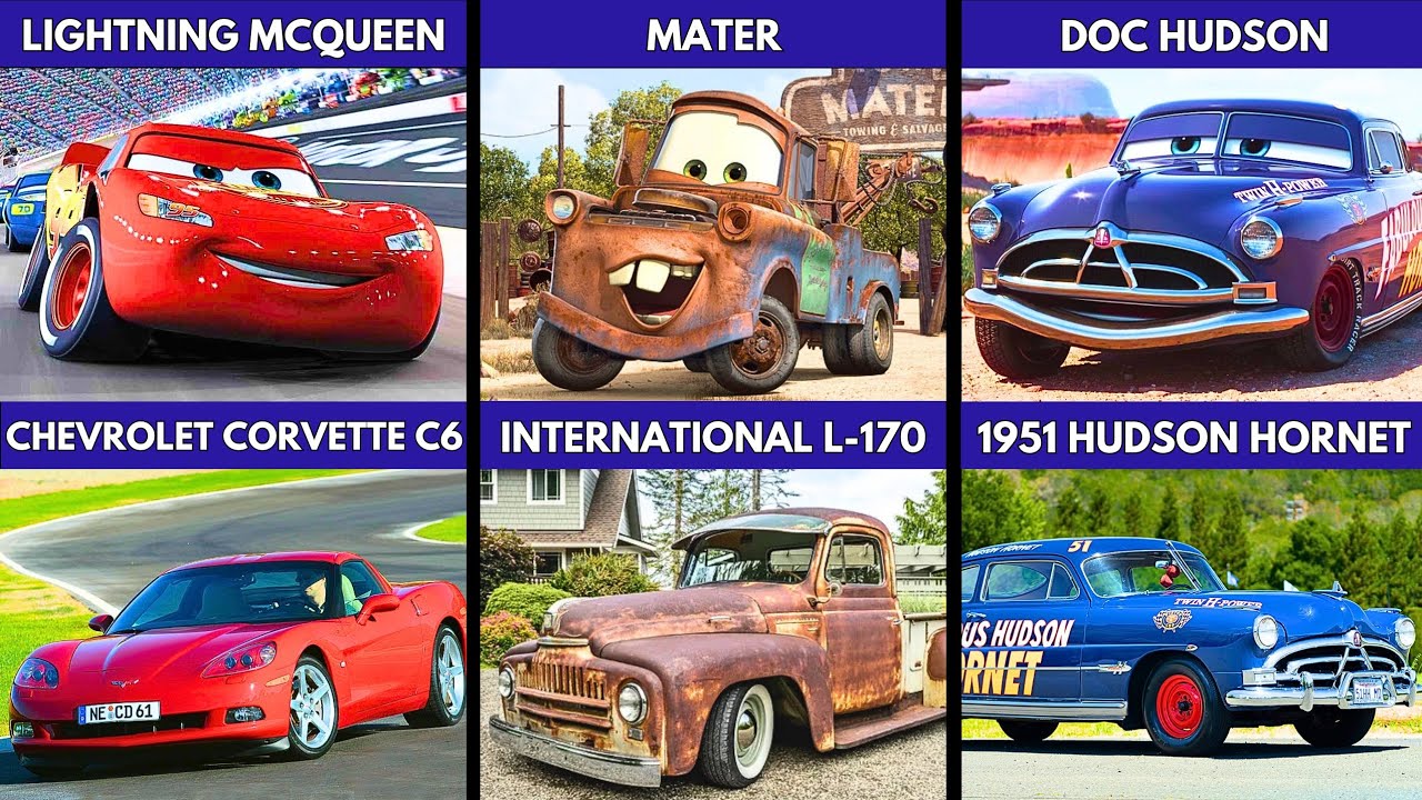 Cars Movie Characters vs Their Real-Life Cars!