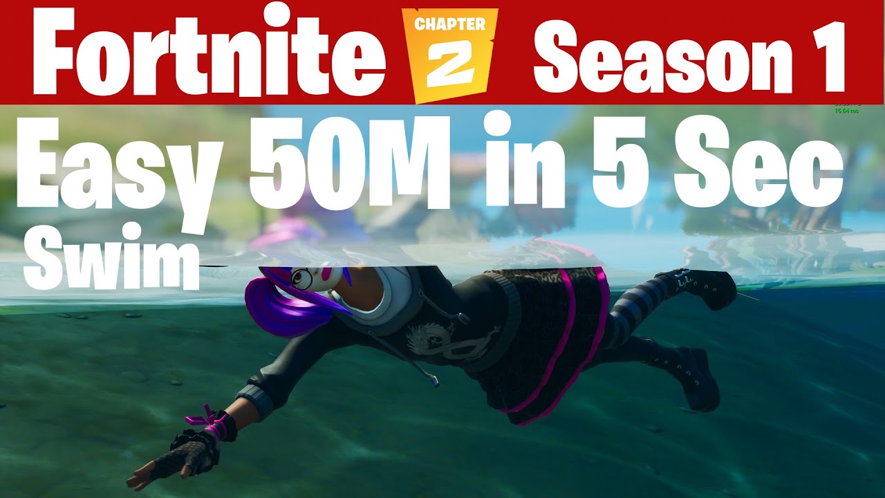 Fortnite Easy Method Swim 50m in Under 5s Purple Rippley challenge