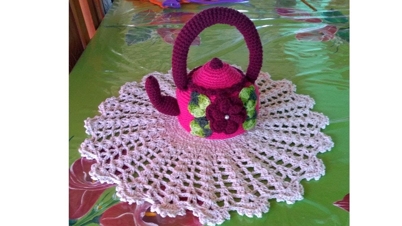 TOALHA DA CHALEIRA DE CROCHÊ