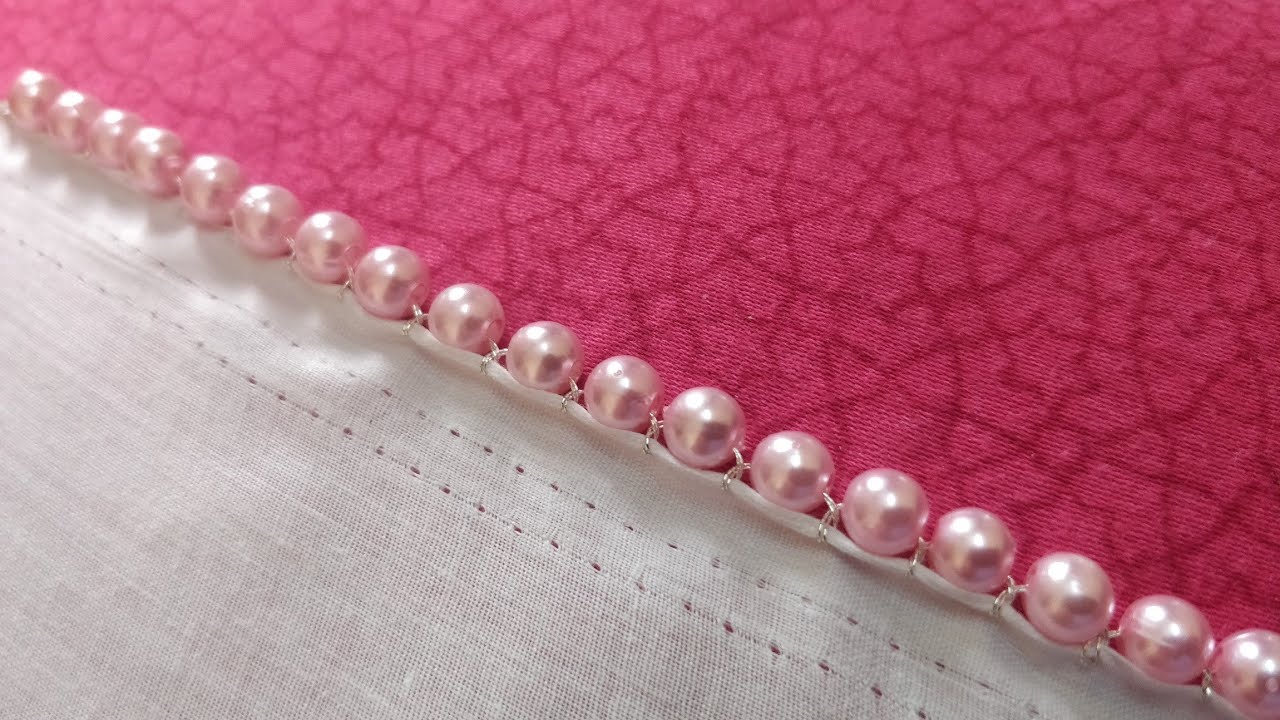 Pearl Lace Edge | Bead Border Design (Hand Embroidery Work)