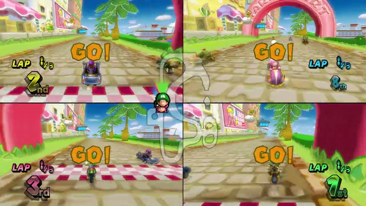 Mario Kart Wii ✦ 4 Players #657 (3 Tracks) 150cc