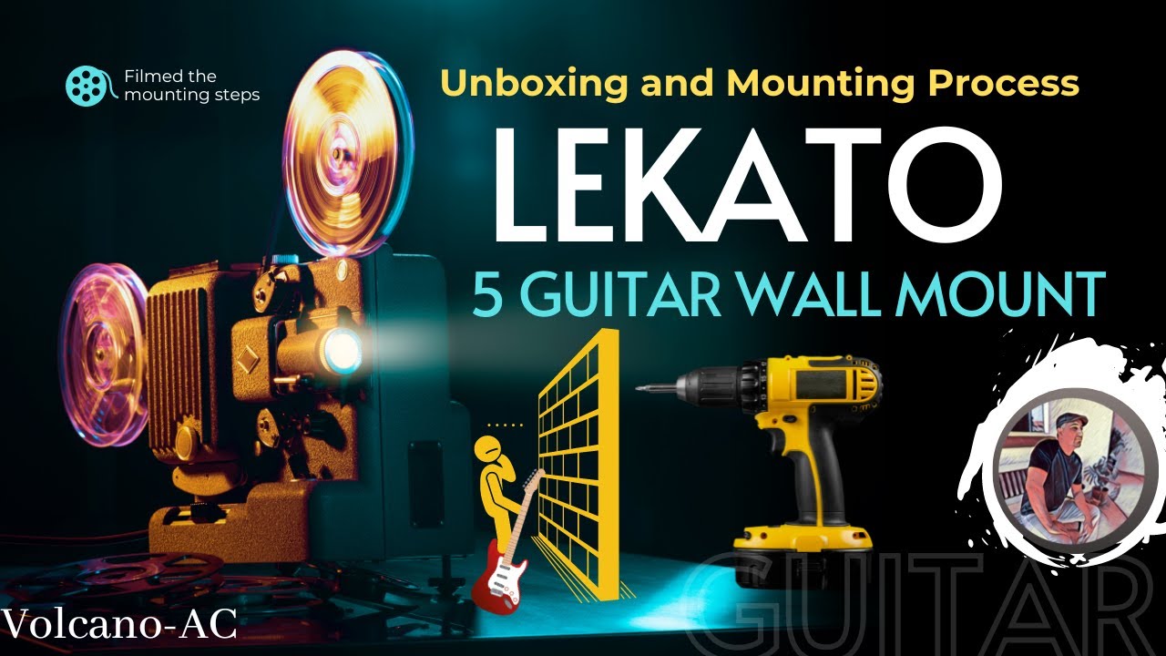Lekato 5-guitar guitar wall mount hanger: unboxing and installation process.