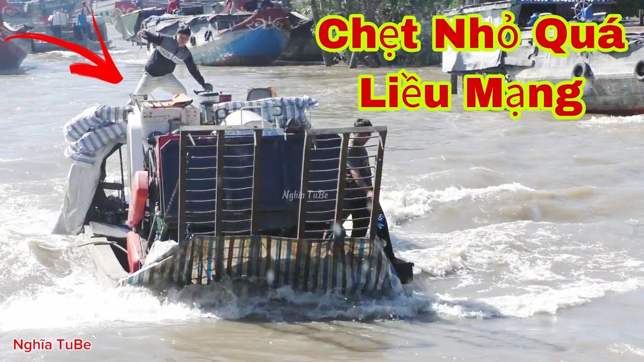 Chiếc Chẹt Máy Cắt Liều Mạng qua cống Khi Nước  Chảy Mạnh quá nguy Hiểm
