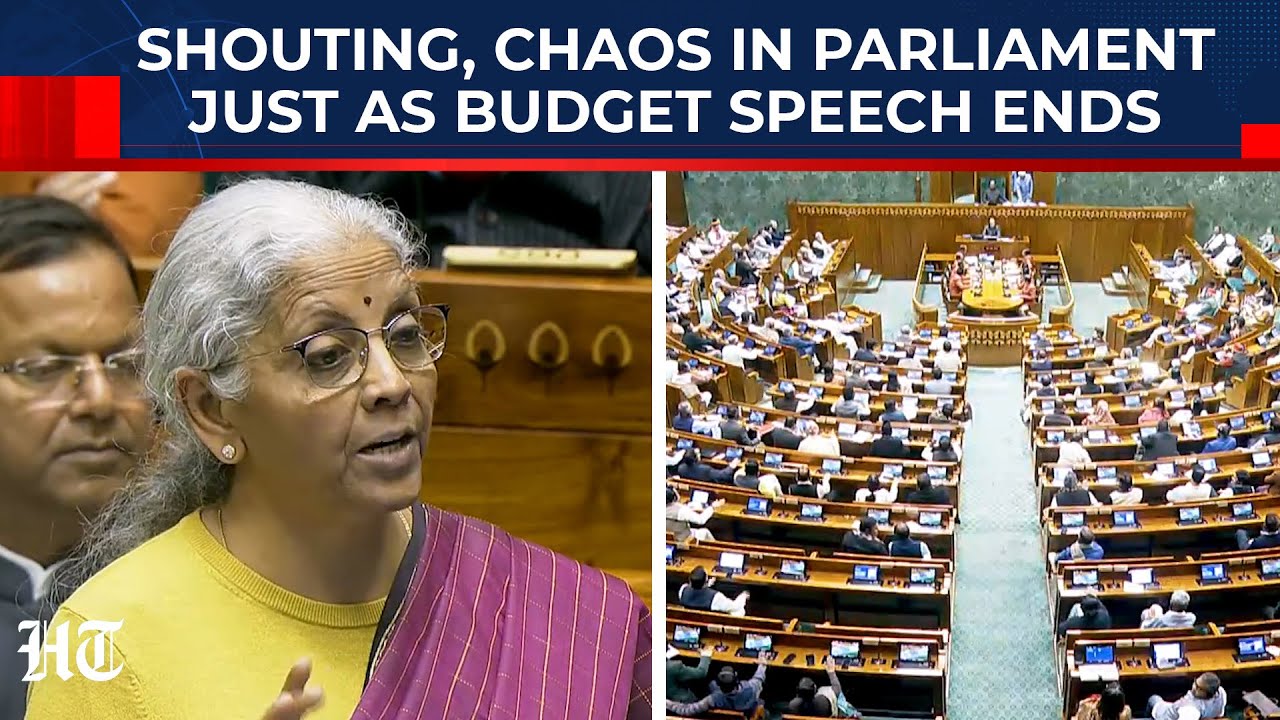 Бюджет 2026: крики и хаос в парламенте после того, как министр финансов Нирмала завершила свою ре...