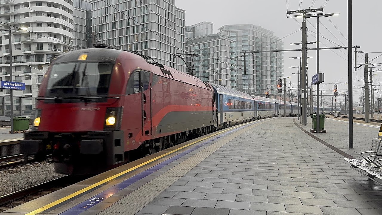Einfahrt ČD RJX 251 “Vindobona” Berlin Hbf - Villach Hbf in Wien Hbf (21.12.2025, 4K HDR)