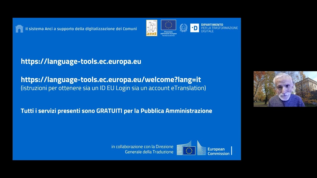 Webinar Anci e DTD sugli strumenti multilingua basati su IA