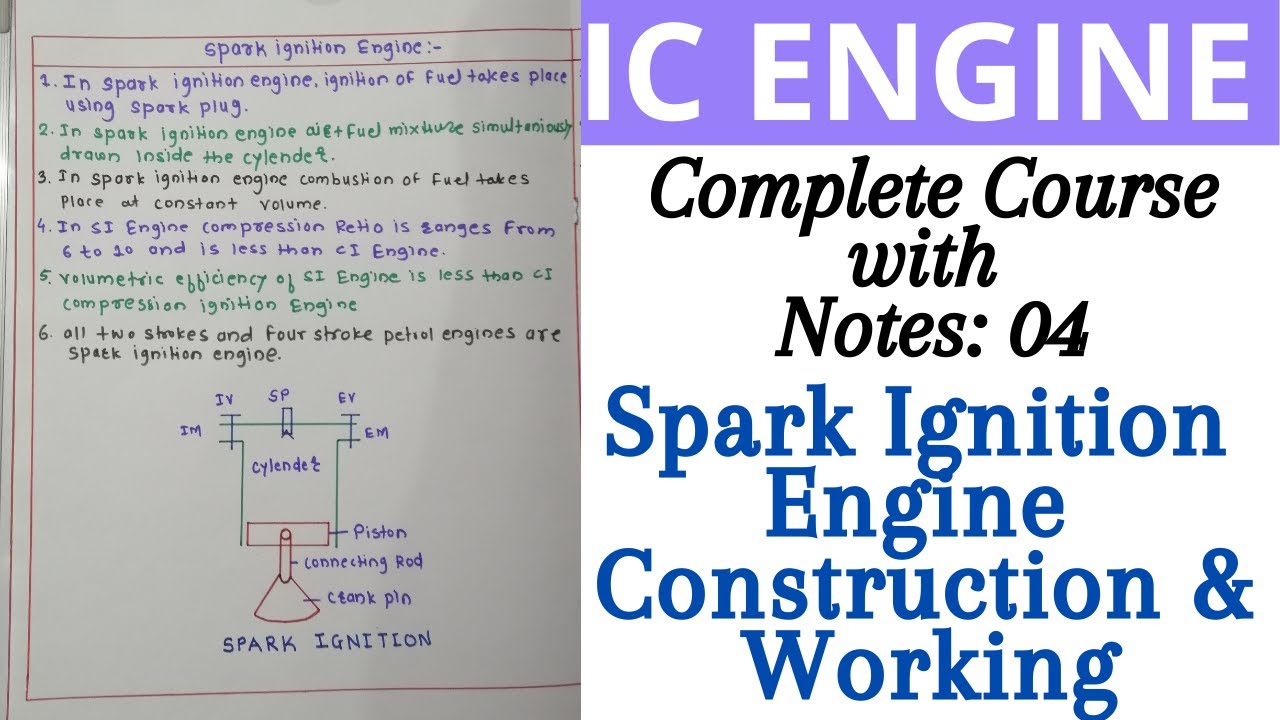 Spark Ignition engine || How spark ignition engine works || SI engine || Internal Combustion Engine