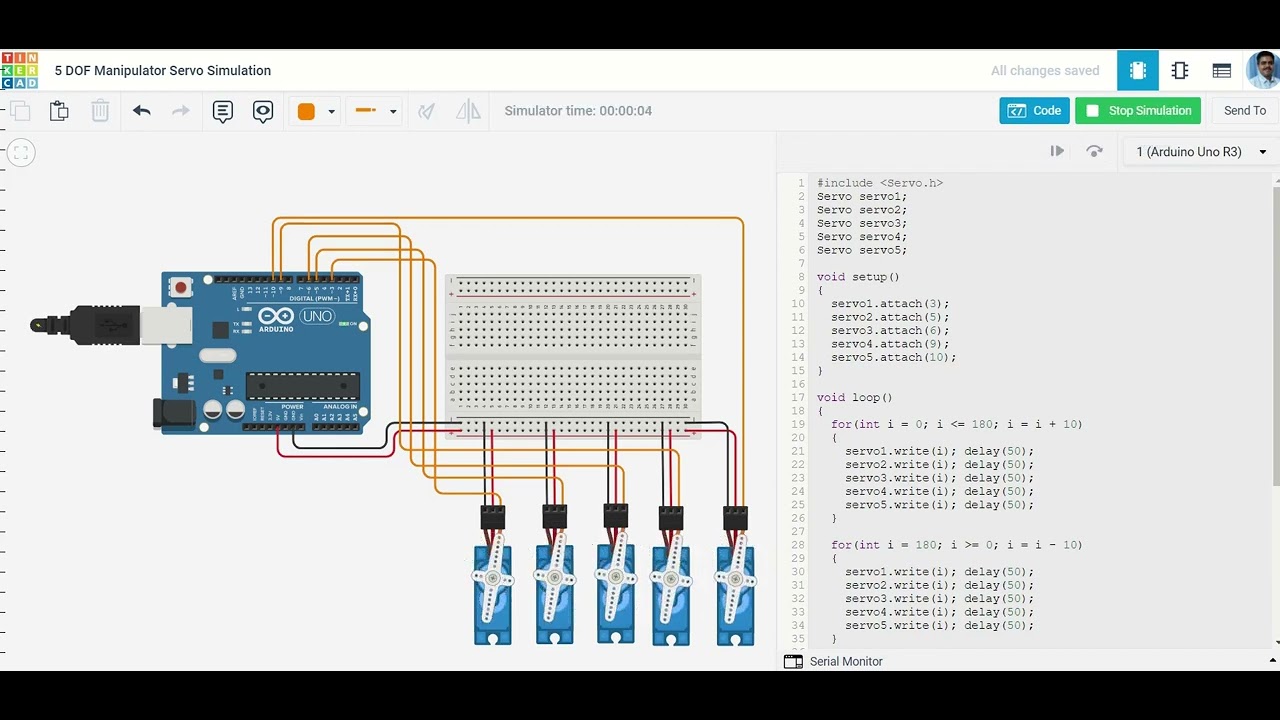 Servo Motor Control TinkerCAD