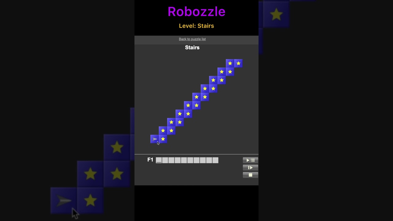Robozzle: Stairs #puzzlegame #puzzle #algorithms #robozzle #coding #recursion #iteration