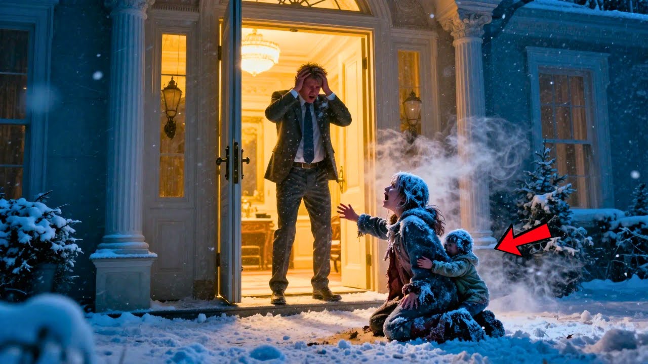 „Proszę, wpuść nas, jest -20 stopni!” — krzyczała dziewczynka pod willą. Prezes otworzył i zamarł.