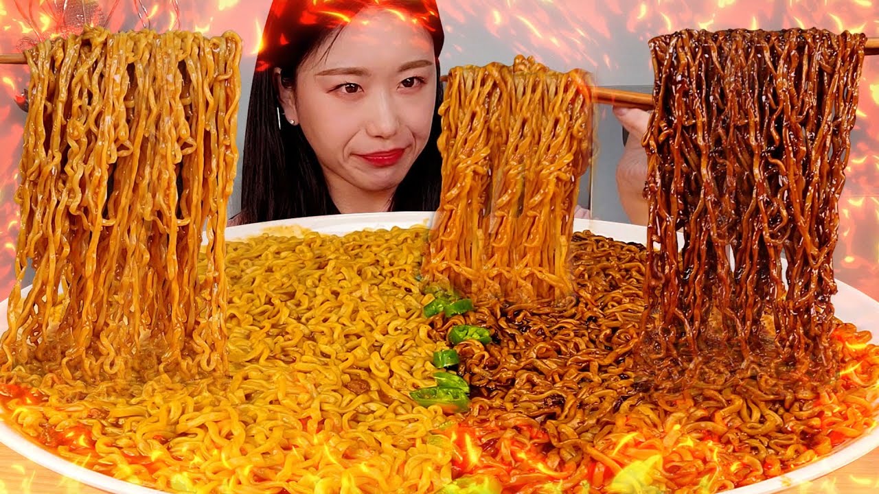 ASMR 내돈내산 찐 리뷰!!엄청 매운 틈새카레라면 틈새짜장라면 먹방:) 8 Spicy curry ramen, Black Bean Noodles 🔥 MUKBANG