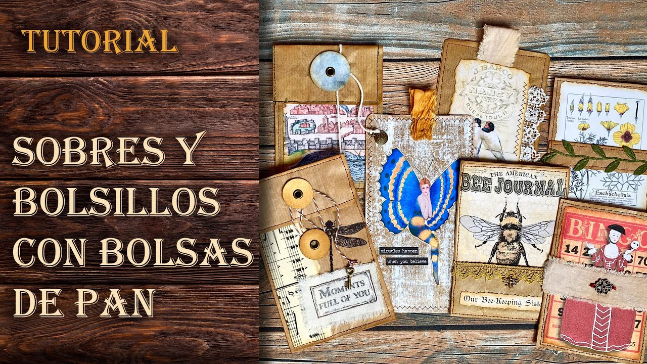 Tutorial: Sobres, bolsillos y tarjetas reciclando bolsas de pan