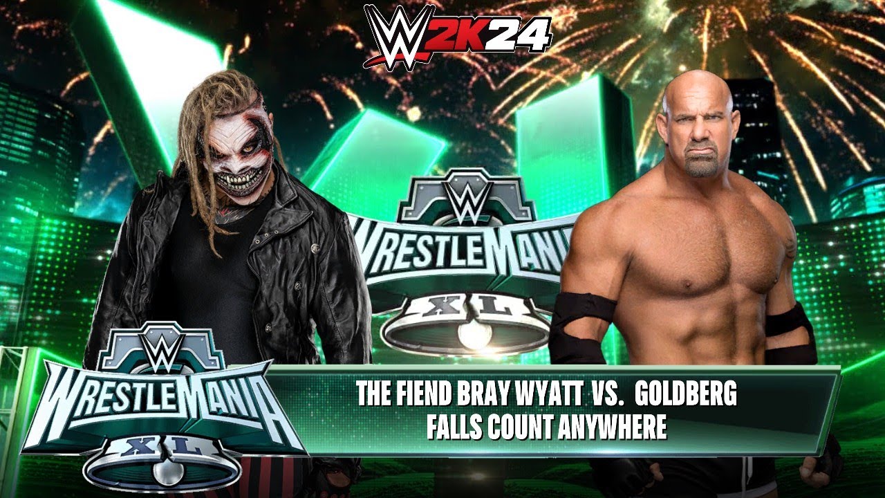 Полный матч - Брей Уайатт против Голдберга: «Falls Count Anywhere» на WrestleMania XL | WWE 2k24