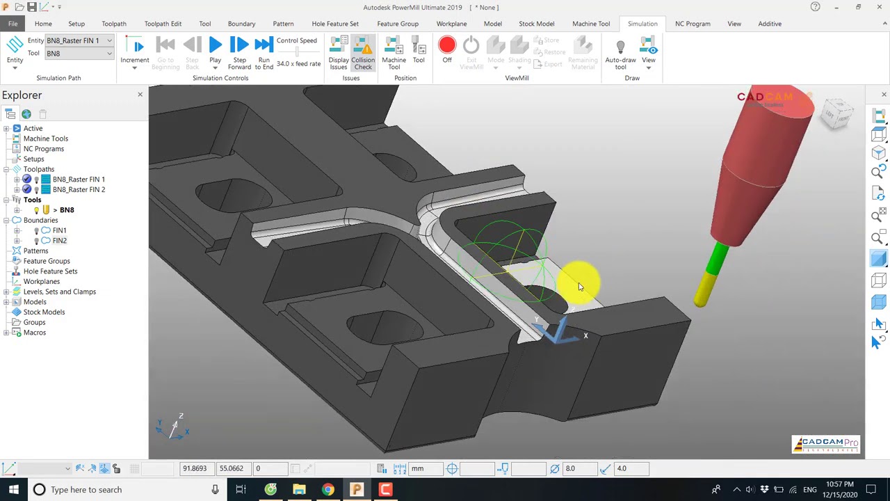 PowerMill 2019 Tutorial #85 | Mill Raster Finish & Optimize Constants Z Finish