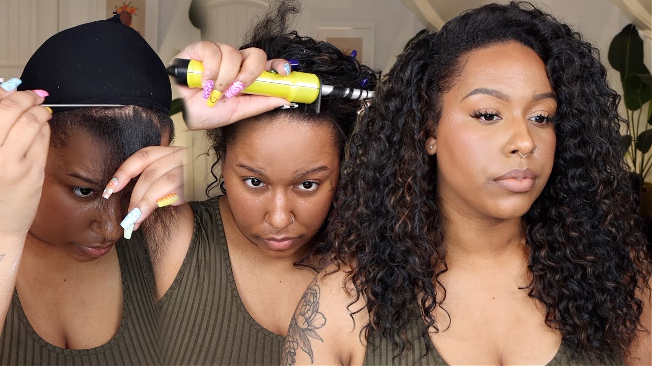 HOW TO BLEND YOUR  HAIR WITH A CURLY SYNTHETIC HALF WIG! | ft. OUTRE SUGAR & SPICE
