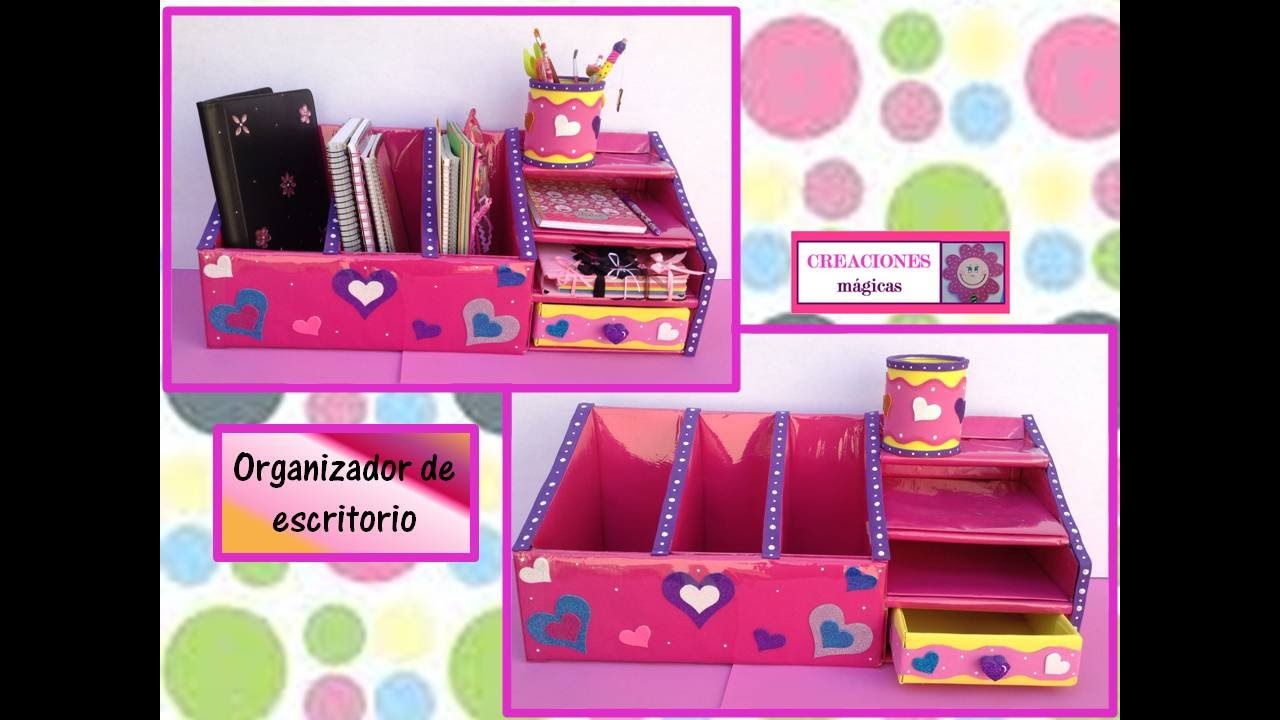 ♥♥ORGANIZADOR DE ESCRITORIO DE CARTON♥♥- CREACIONES mágicas♥♥