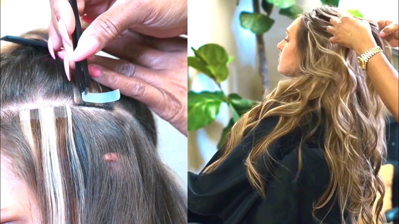 Как установить Tape-In Extensions Учебное пособие