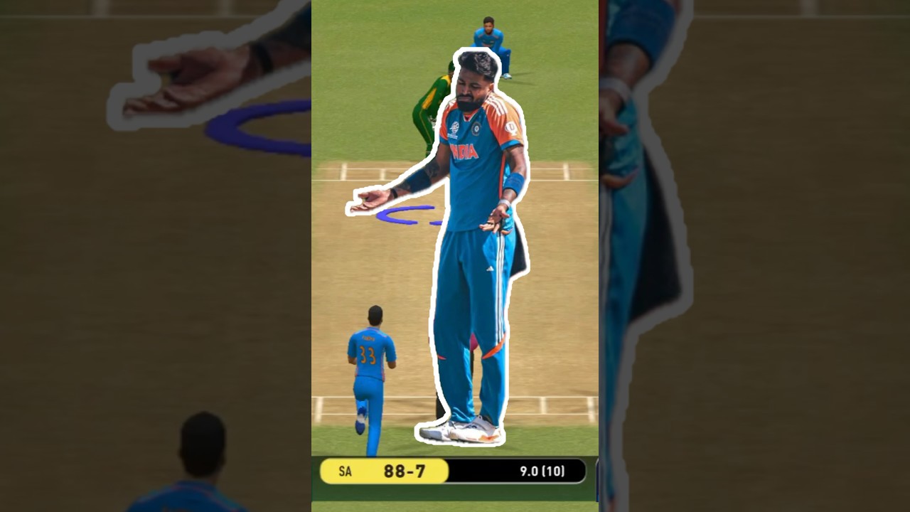 Hat-trick for Hardik ? 🤔 - Rc swipe #hardikpandya #rcswipe #realcricket #shorts