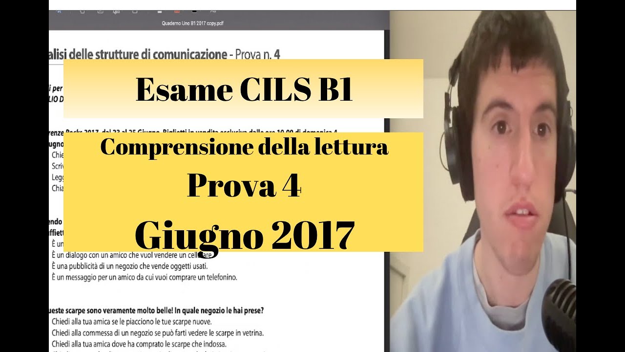 Esame CILS B1 Giugno 2017 - Analisi delle strutture di comunicazione Prova 4