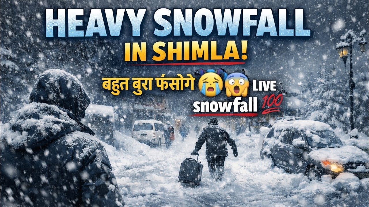 Heavy snowfall in Shimla | Shimla weather today | Kufri | Shimla today | Road closed | Mall Road