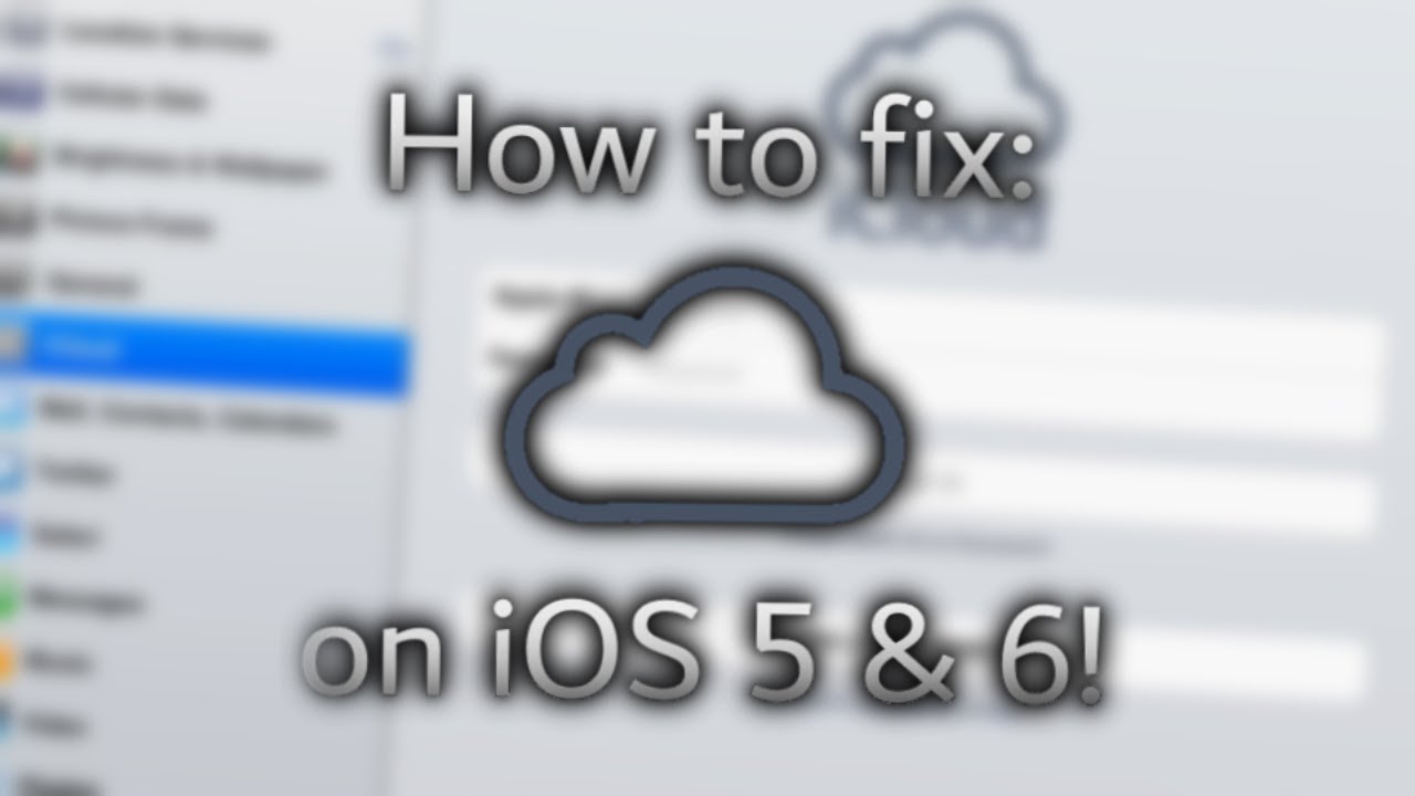HOW TO LOGIN TO ICLOUD ON IOS 5/6