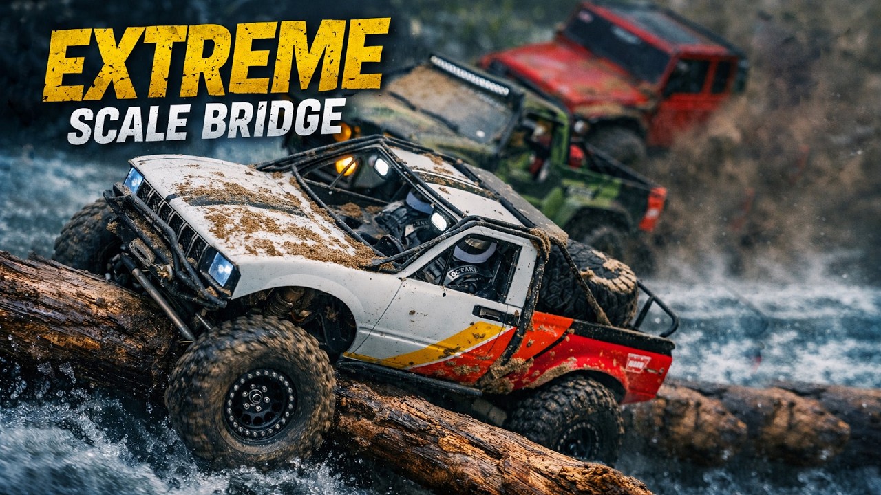 RC Crawler Toyota Hilux Team | Extreme Rock Bridge & Sand Dune Group Trail Adventure