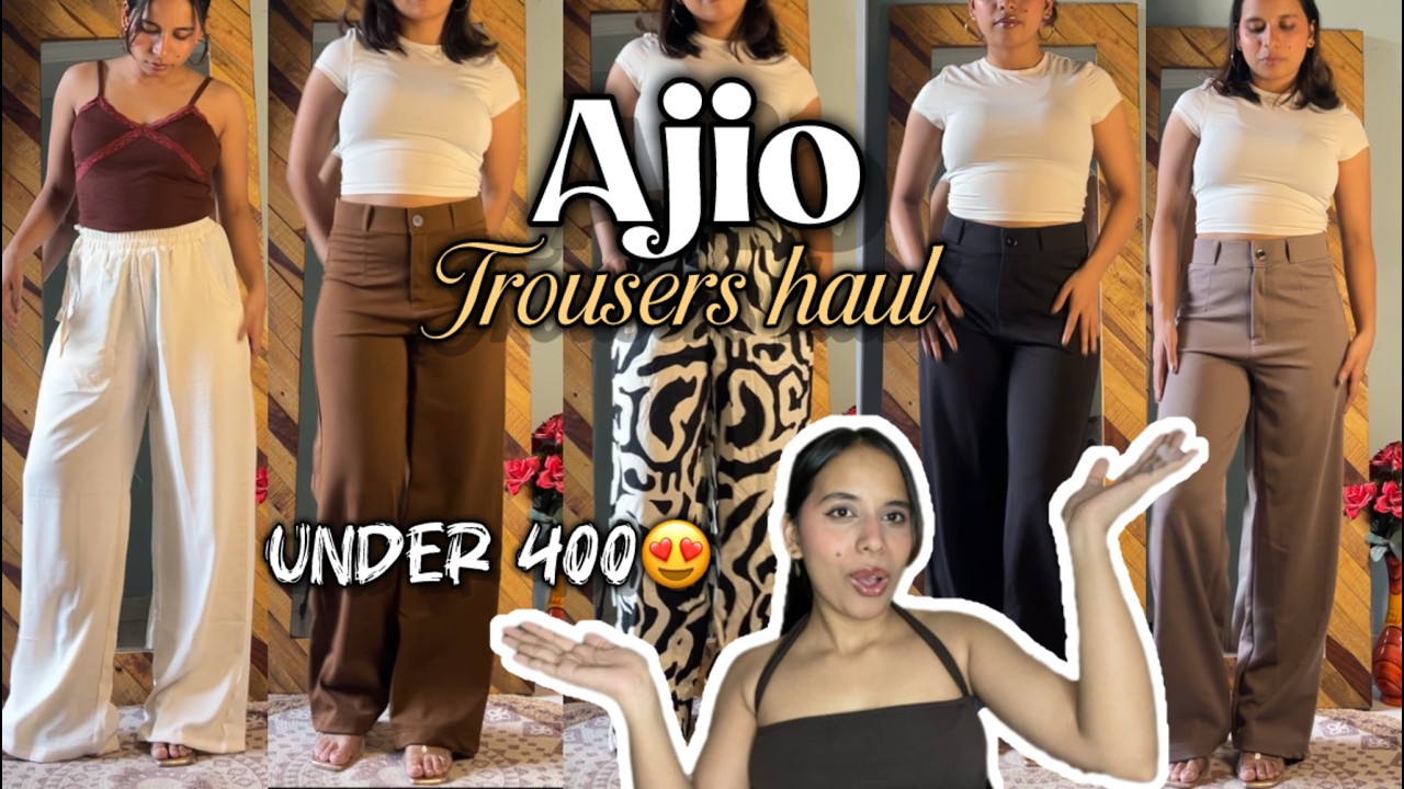 HUGE Ajio Trousers Haul Under ₹400 😱 | Office & College Wear